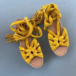 Sigerson Morrison Yellow Mustard Lace up Shoes